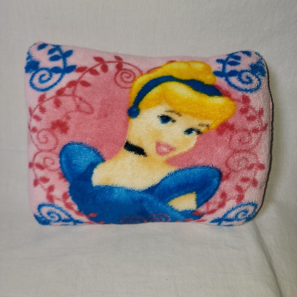 Disney Cinderella Pink Throw Pillow 2009 Decorative Plush Rectangle Princess